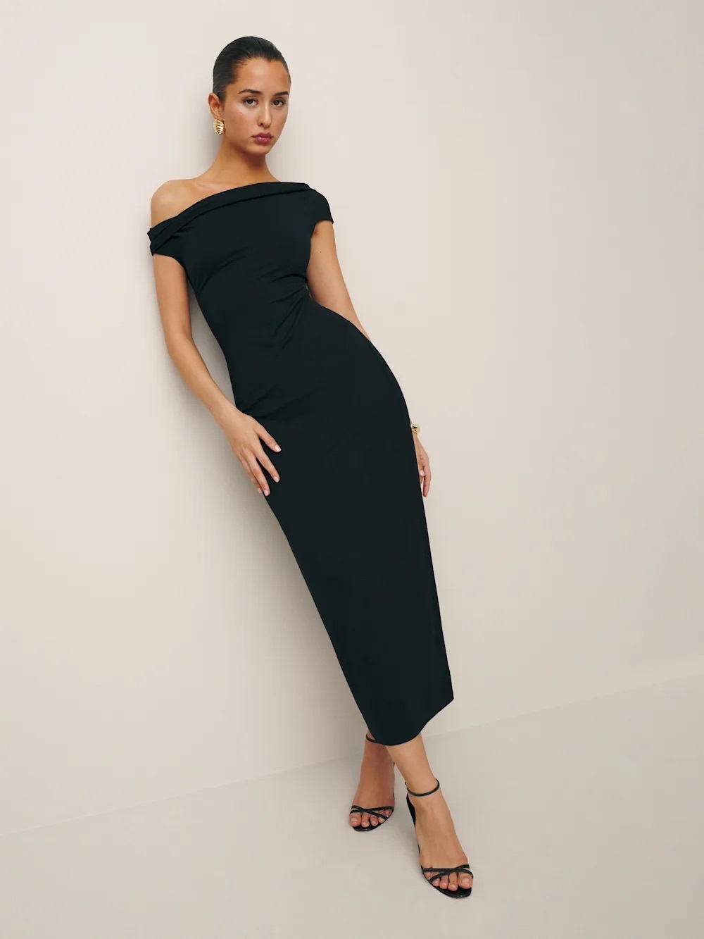NWT Reformation James Dress - Black Sleeveless Midi Dress